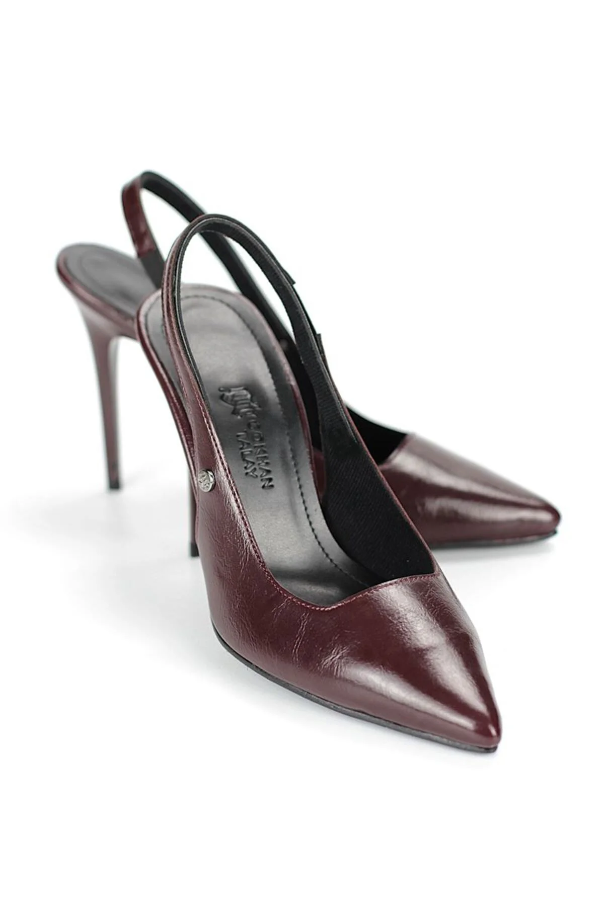 Zerina Bordo Rugan Esnek Yumuşak Kaymaz Taban İnce Topuklu (11cm) Kadın Stiletto - Gökhan Talay Görsel 3