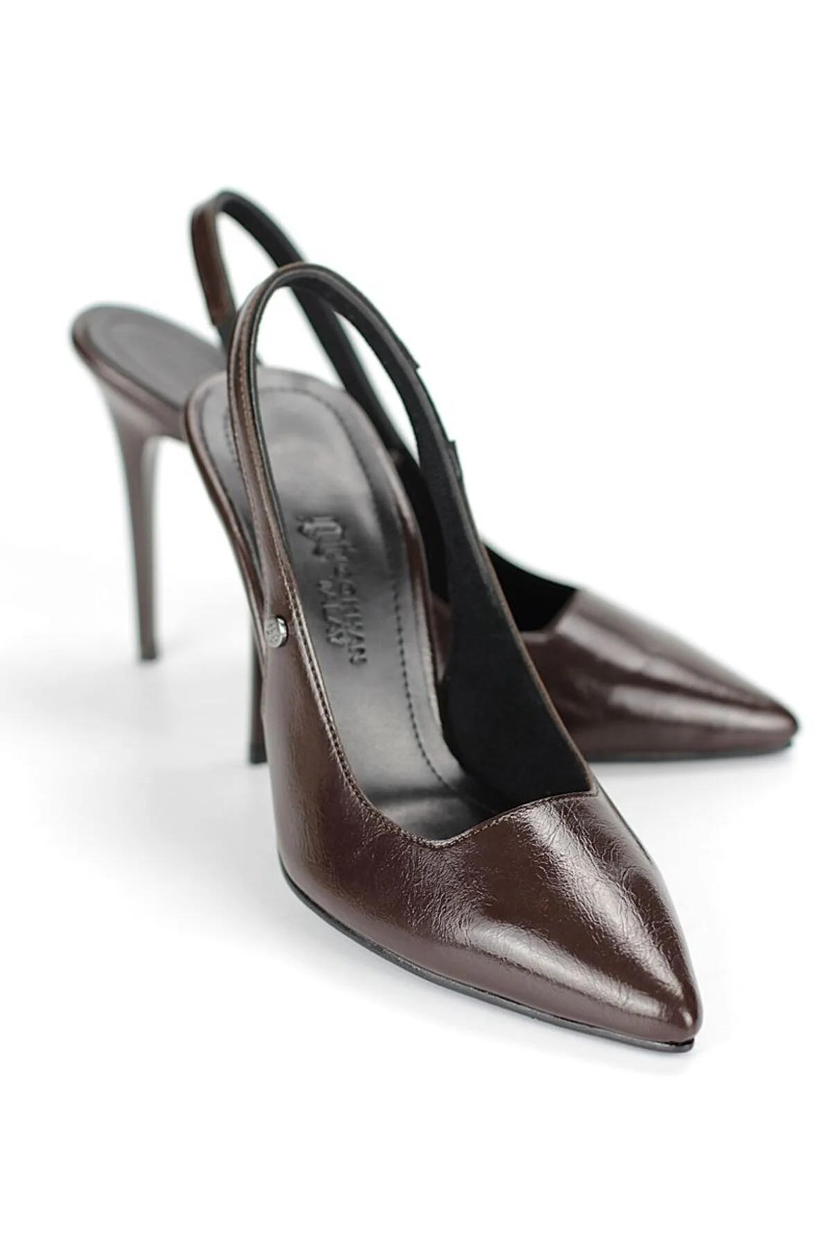 Zerina Kahverengi Rugan Esnek Yumuşak Kaymaz Taban İnce Topuklu (11cm) Kadın Stiletto - Gökhan Talay Görsel 3