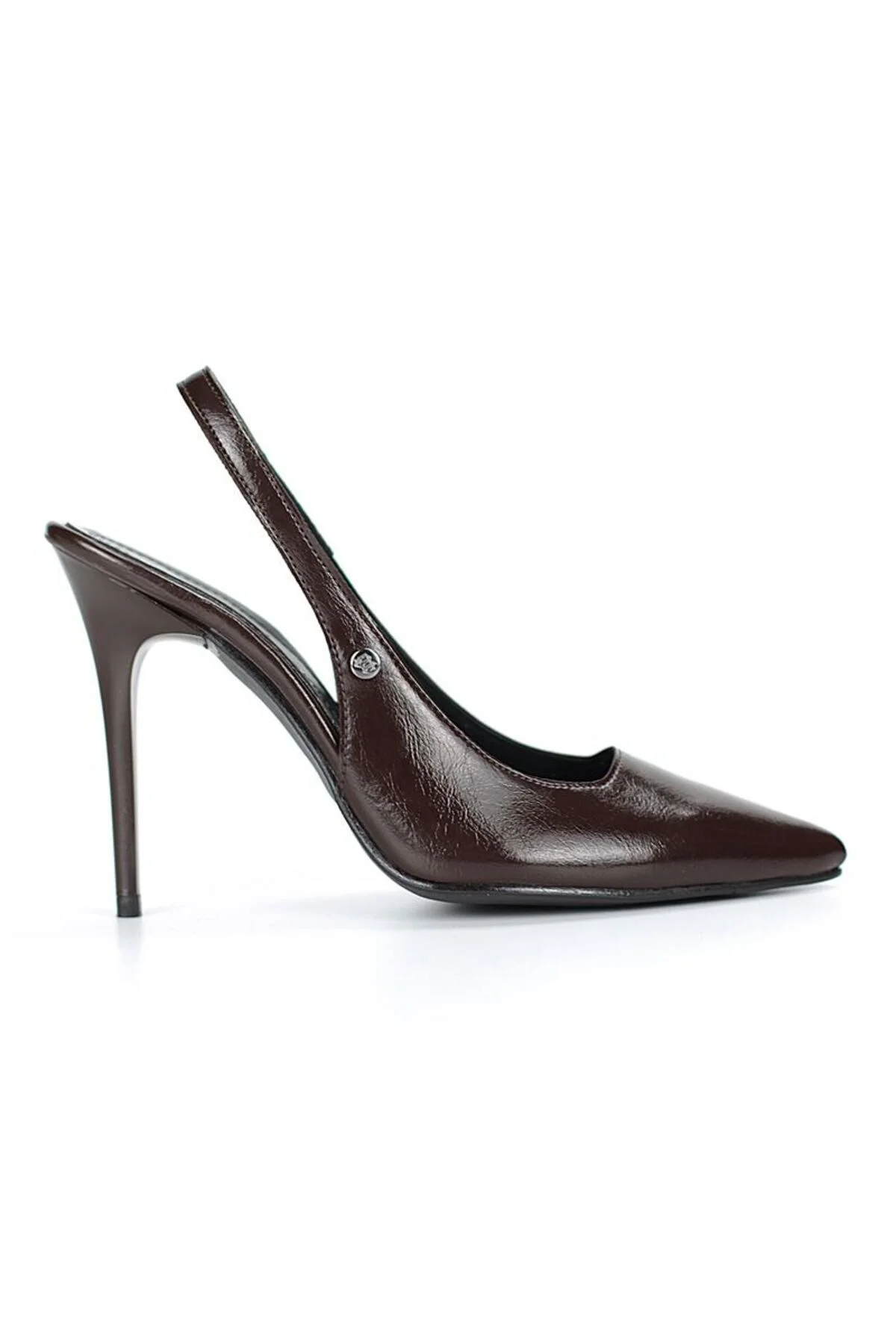 Zerina Kahverengi Rugan Esnek Yumuşak Kaymaz Taban İnce Topuklu (11cm) Kadın Stiletto - Gökhan Talay Görsel 4