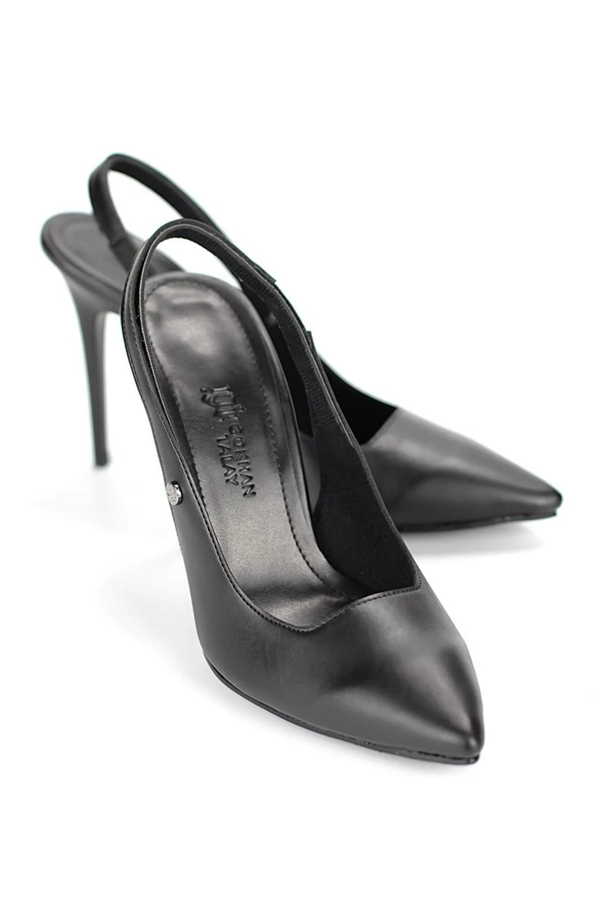 Zerina Siyah Cilt Esnek Yumuşak Kaymaz Taban İnce Topuklu (11cm) Kadın Stiletto - Gökhan Talay Görsel 4