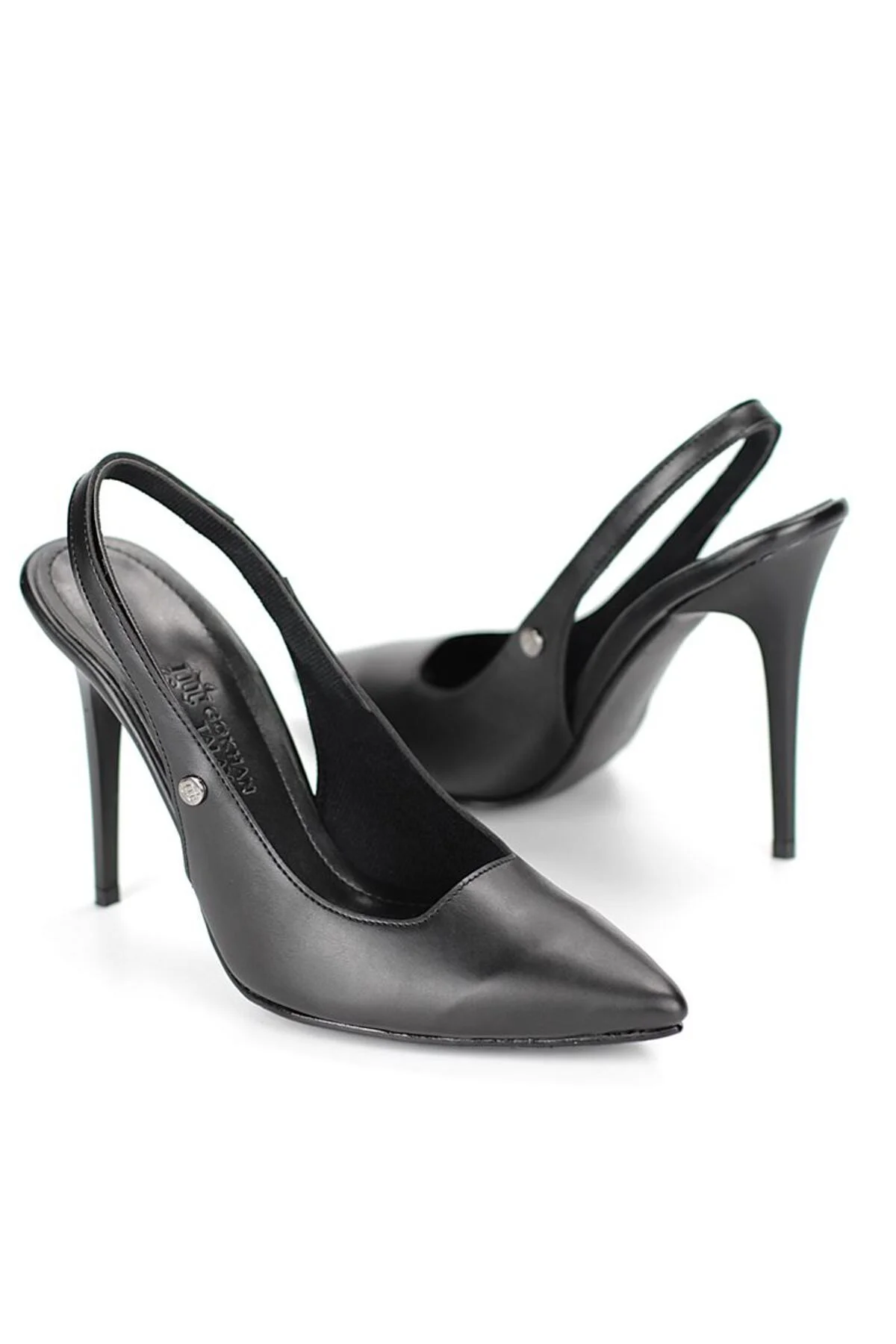 Zerina Siyah Cilt Esnek Yumuşak Kaymaz Taban İnce Topuklu (11cm) Kadın Stiletto - Gökhan Talay Görsel 2