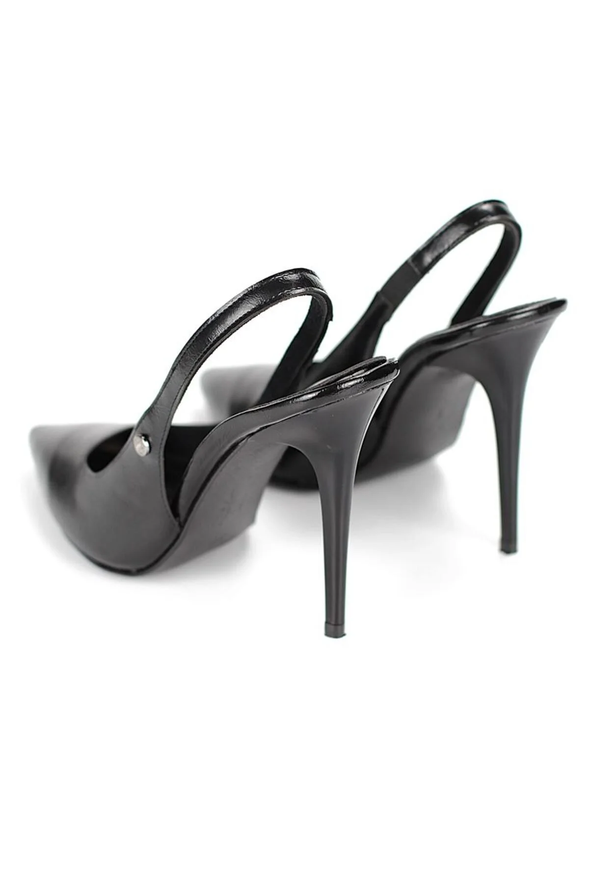 Zerina Siyah Rugan Rugan Esnek Yumuşak Kaymaz Taban İnce Topuklu (11cm) Kadın Stiletto - Gökhan Talay Görsel 5