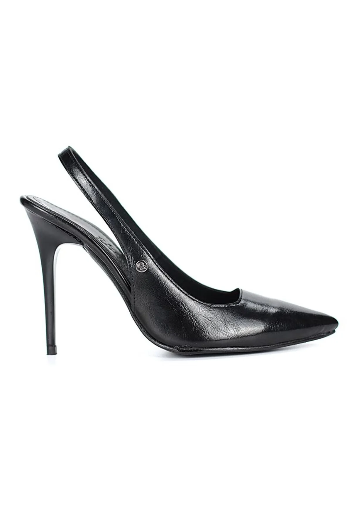 Zerina Siyah Rugan Rugan Esnek Yumuşak Kaymaz Taban İnce Topuklu (11cm) Kadın Stiletto - Gökhan Talay Görsel 4