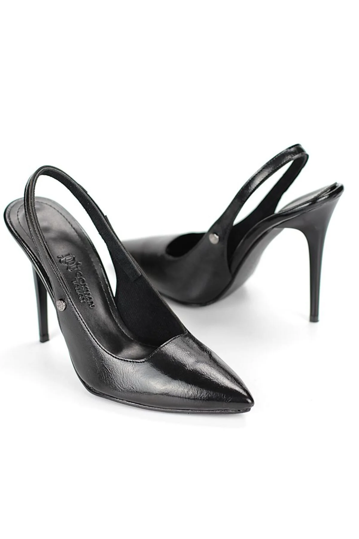Zerina Siyah Rugan Rugan Esnek Yumuşak Kaymaz Taban İnce Topuklu (11cm) Kadın Stiletto - Gökhan Talay Görsel 2