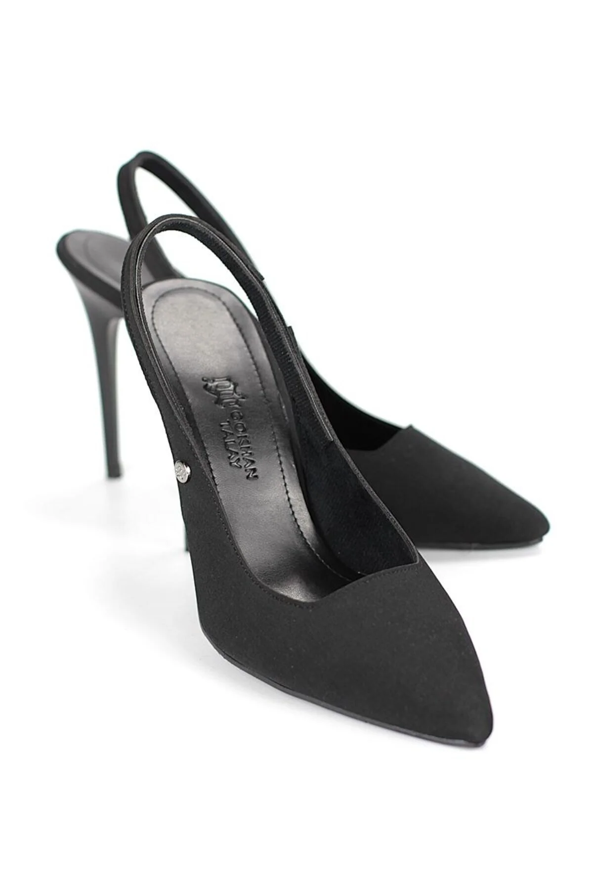 Zerina Siyah Süet Esnek Yumuşak Kaymaz Taban İnce Topuklu (11cm) Kadın Stiletto - Gökhan Talay Görsel 3