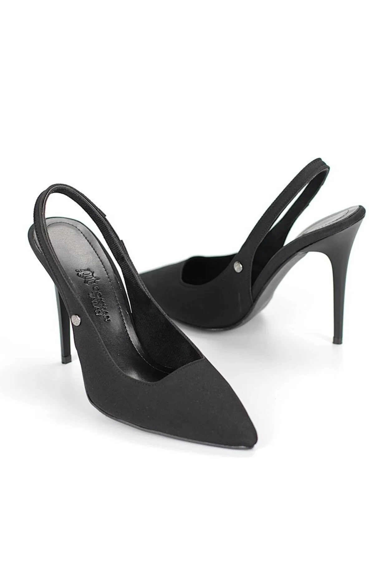 Zerina Siyah Süet Esnek Yumuşak Kaymaz Taban İnce Topuklu (11cm) Kadın Stiletto - Gökhan Talay Görsel 2