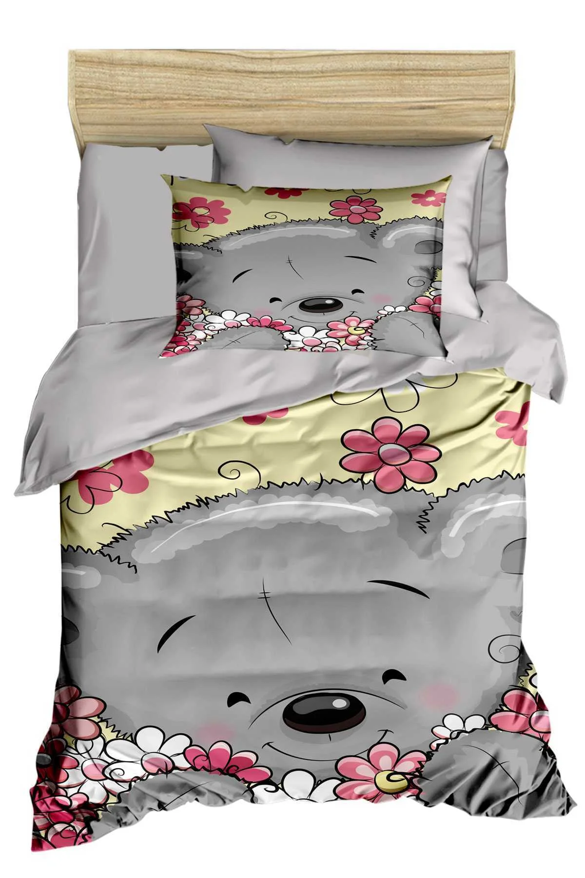 Yenidoğan Kız Bebek Nevresim Takımı %100 Pamuklu Flower - Mira Home Görsel 2