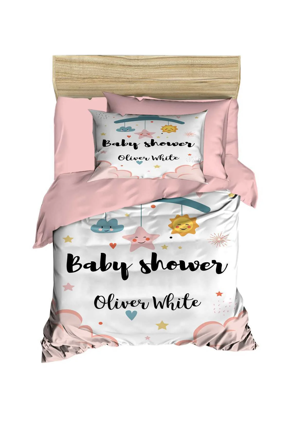 Yenidoğan Kız Bebek Nevresim Takımı %100 Pamuklu Baby Shower White - Mira Home Görsel 2
