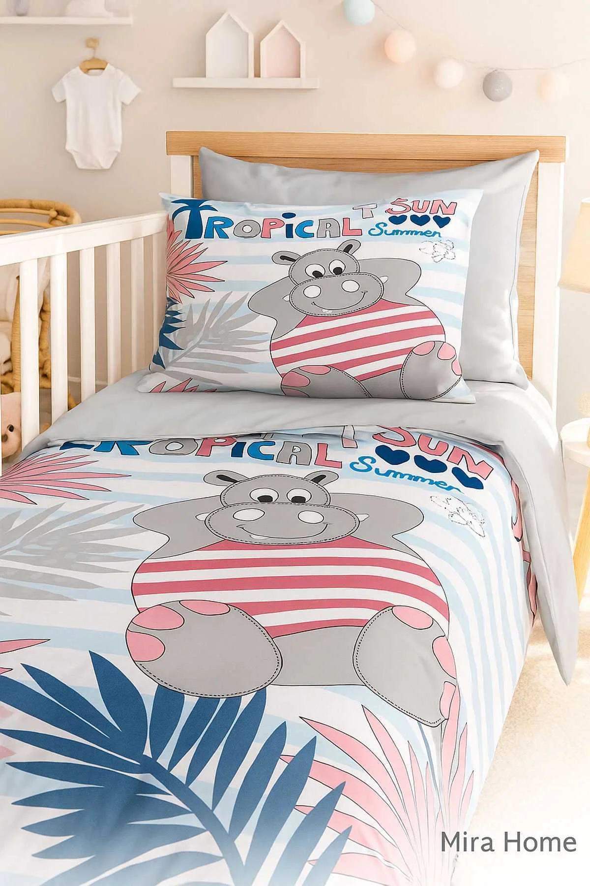 Yenidoğan Erkek Bebek Nevresim Takımı %100 Pamuklu Tropical Summer - Mira Home Görsel 3