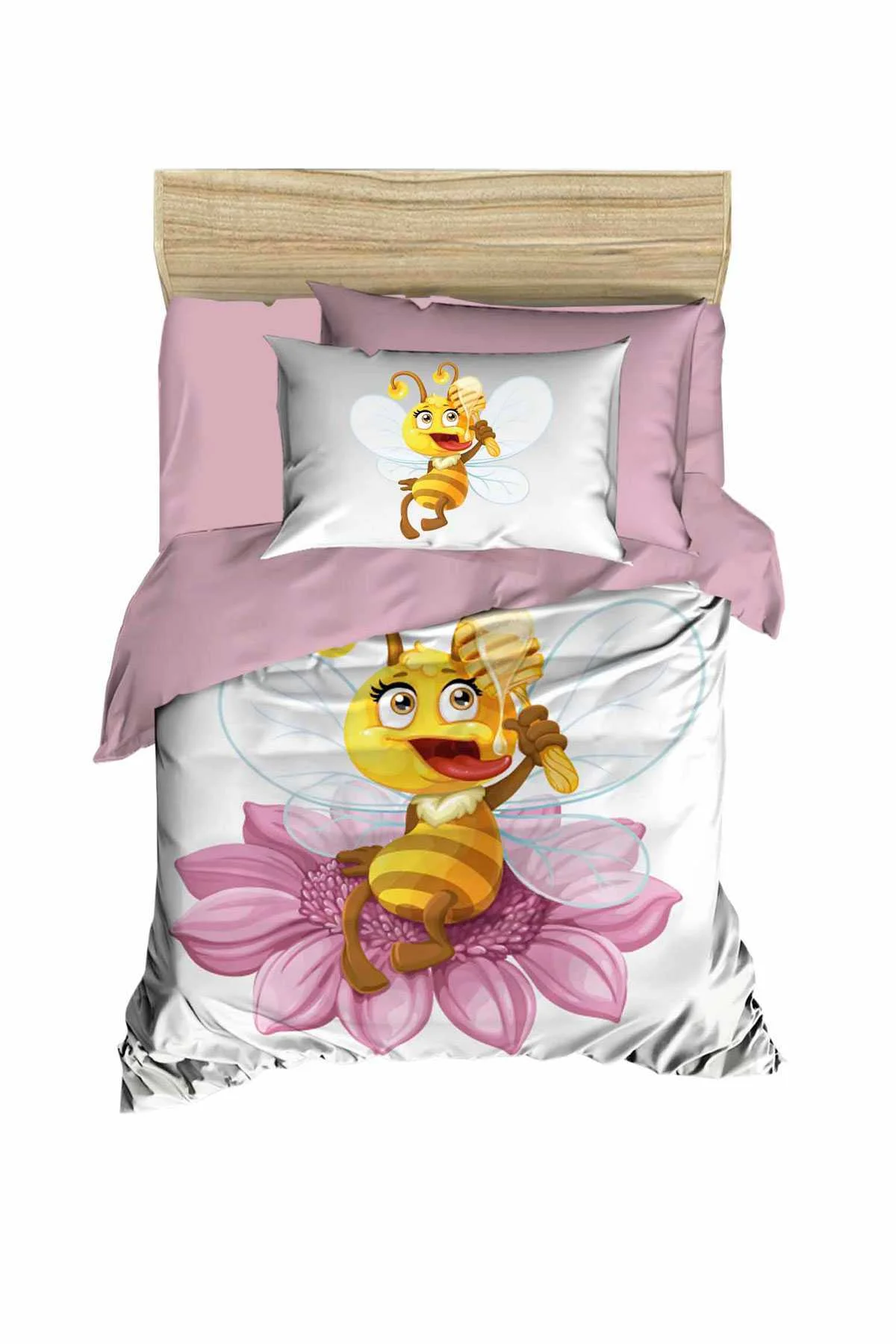 Yenidoğan Kız Bebek Nevresim Takımı &amp;#37;100 Pamuklu Lady Bee