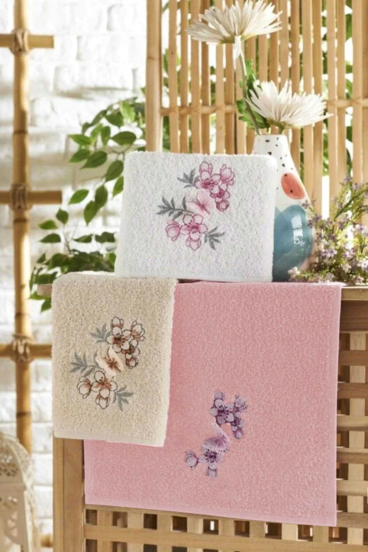 3lü Lüks Mutfak El Havlusu Seti 3D Kelebek Aplikeli 30x50 Cm - Mira Home Görsel 5
