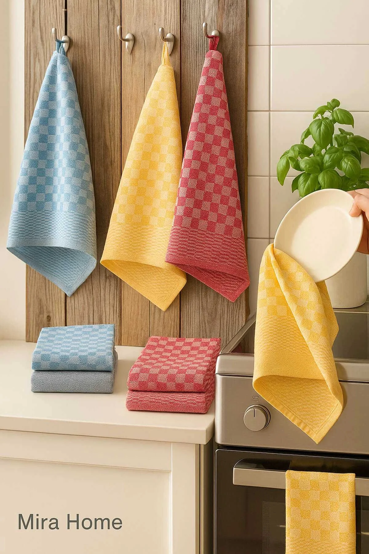 6lı Mutfak Kurulama Bezi 45x65 cm Pötikare Desen - Mira Home Görsel 3