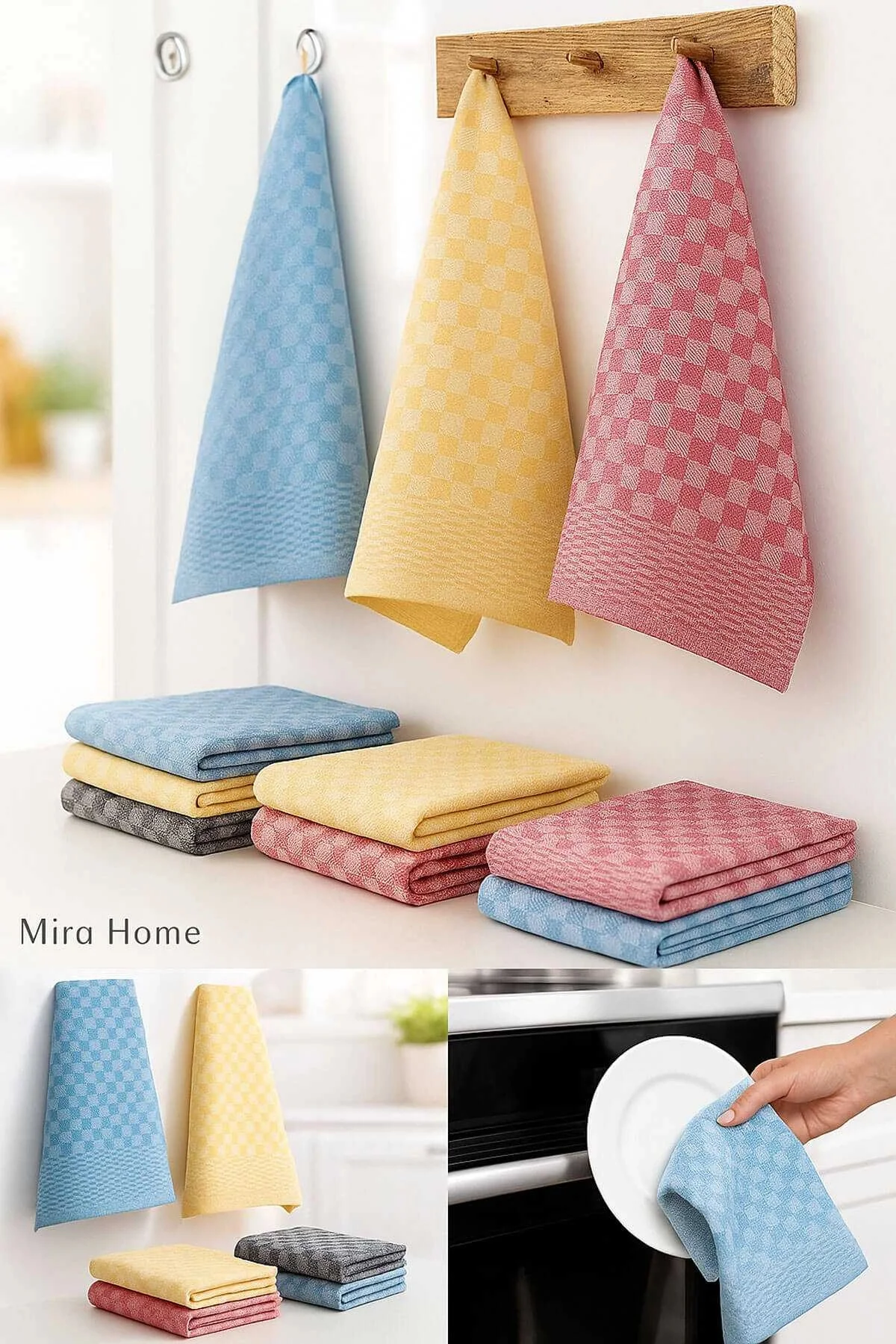 6lı Mutfak Kurulama Bezi 45x65 cm Pötikare Desen - Mira Home Görsel 2