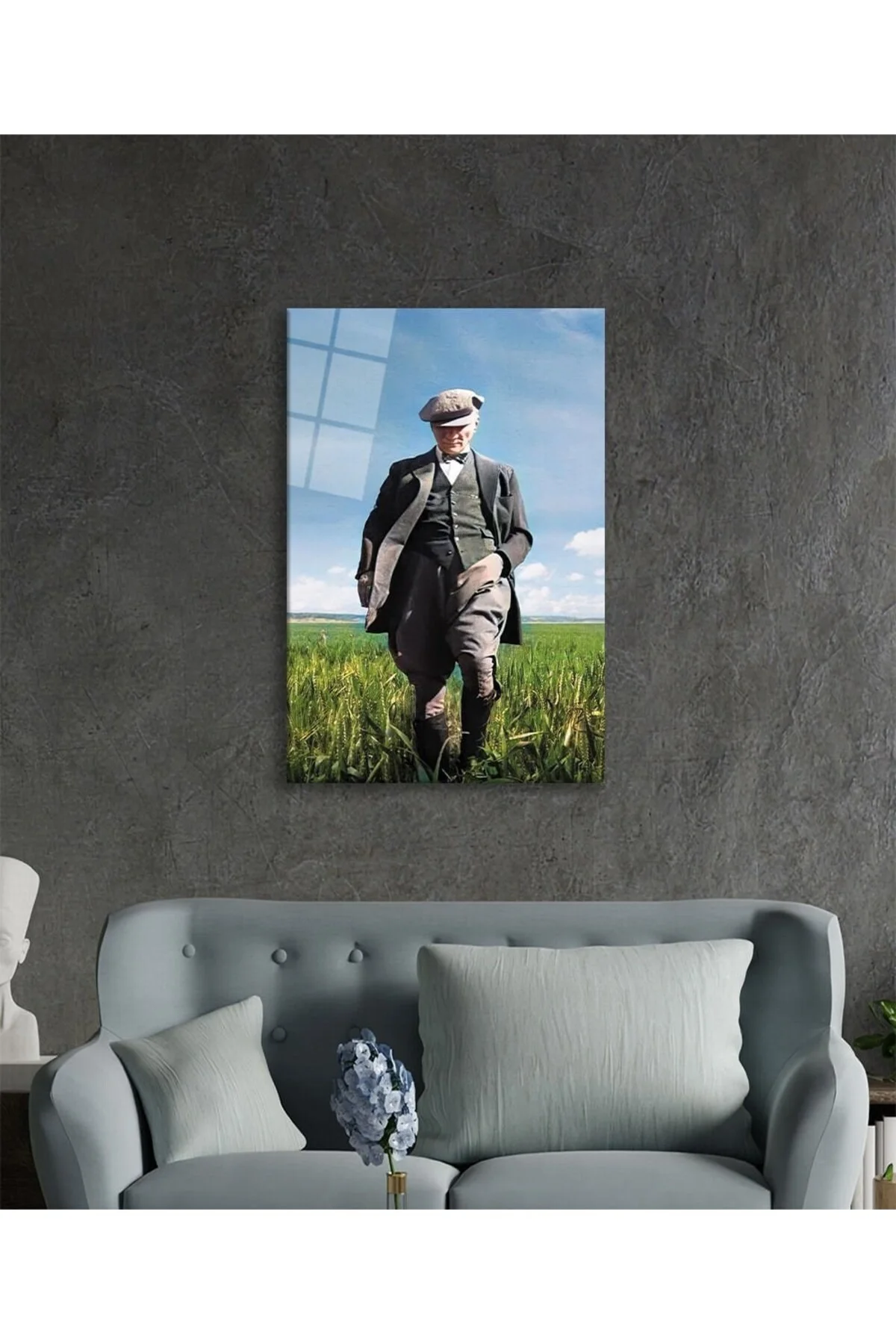 Atatürk Portresi Cam Tablo, Ev ve Ofis Duvar Dekoru, Hediyelik Büyük Temperli 4 mm Cam Tablo - BYCAGRİ Görsel 4