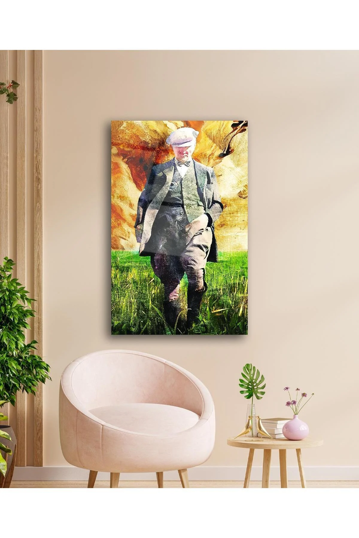 Atatürk Portre Cam Tablo Modern Ev Ofis Salon Hediyelik Büyük Tablo Duvar Dekoru - BYCAGRİ Görsel 2