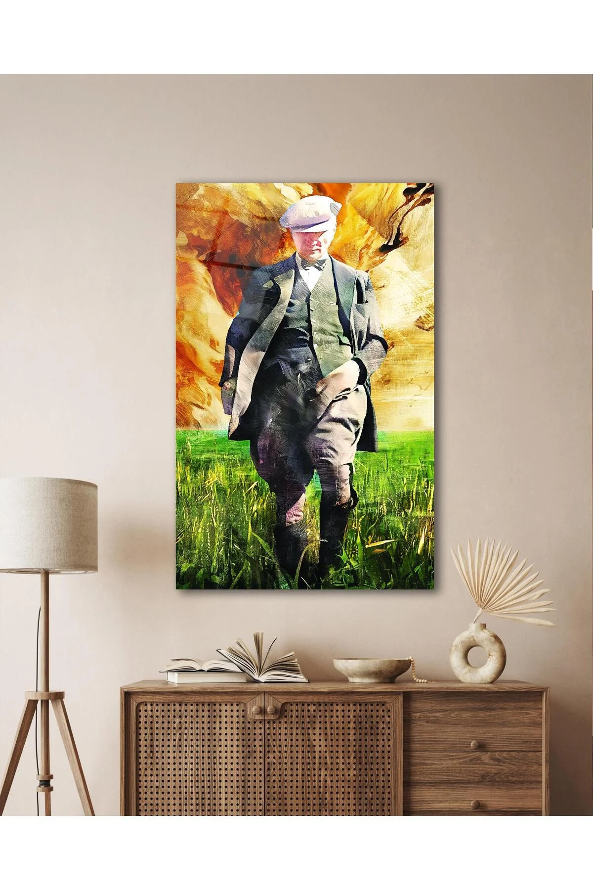 Atatürk Portre Cam Tablo Modern Ev Ofis Salon Hediyelik Büyük Tablo Duvar Dekoru - BYCAGRİ Görsel 5