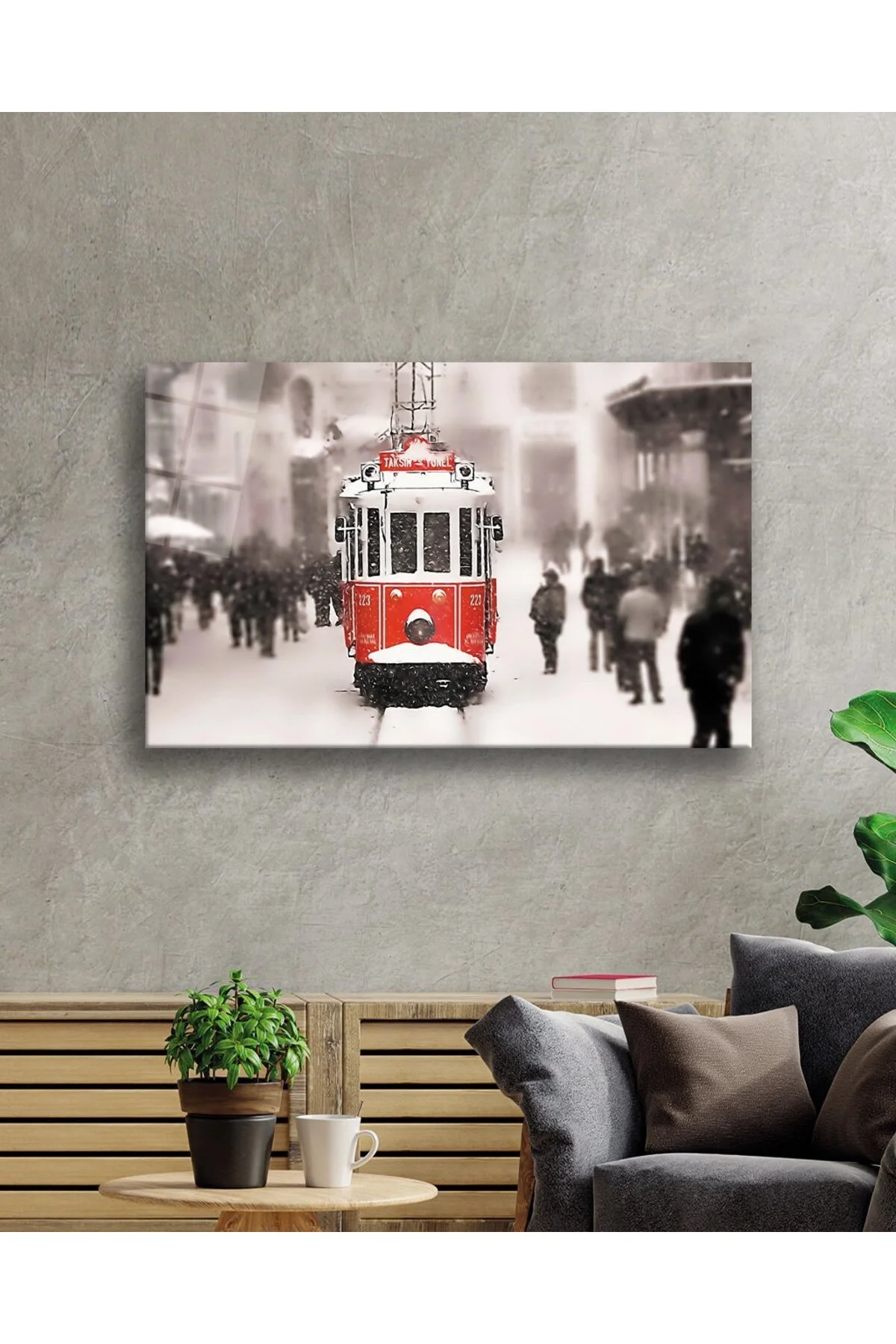İstanbul Taksim Tramvayı 4mm Dayanıklı Cam Tablo Temperli Cam - BYCAGRİ Görsel 2
