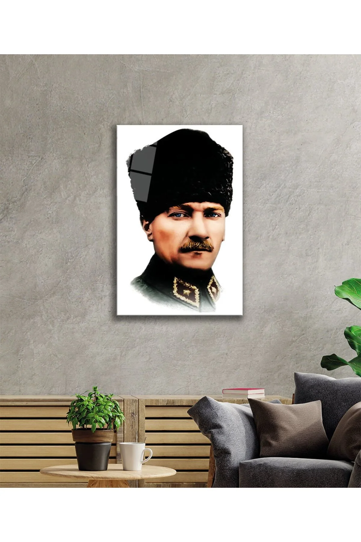 Atatürk Cam Tablo 4 mm Dayanıklı Temperli Cam - BYCAGRİ Görsel 2