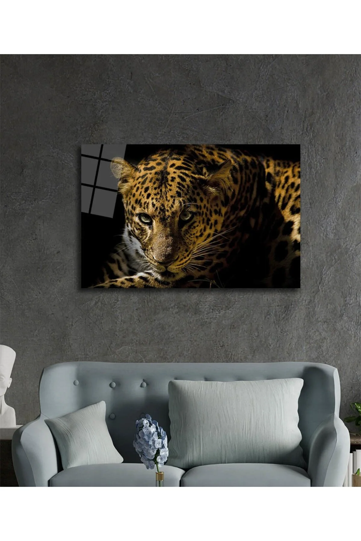 Leopar Hayvan Cam Tablo - BYCAGRİ Görsel 2