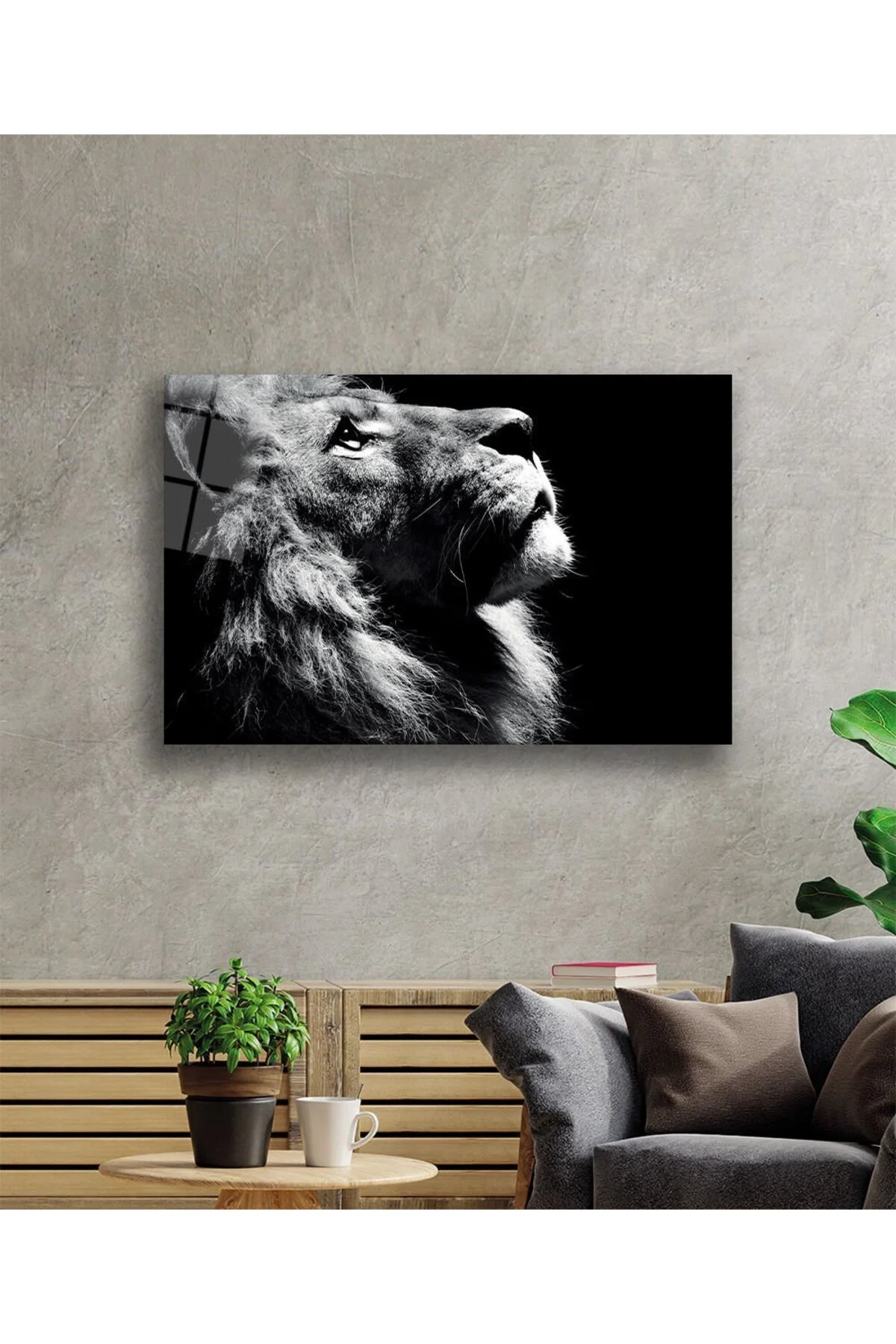 Aslan 16 Hayvan Cam Tablo - BYCAGRİ Görsel 2