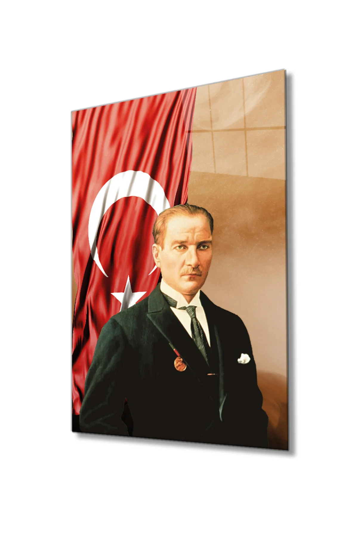 Atatürk Cam Tablo 4 mm Dayanıklı Temperli Cam