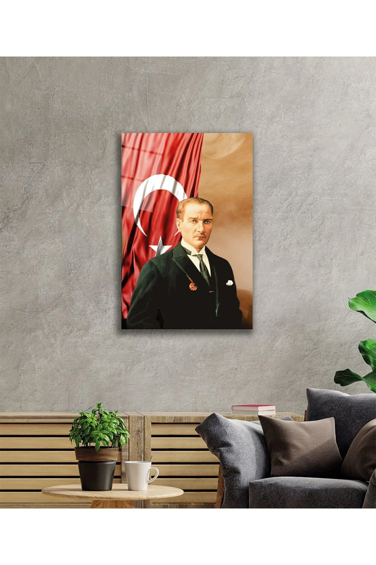 Atatürk Cam Tablo 4 mm Dayanıklı Temperli Cam - bestdecor Görsel 2