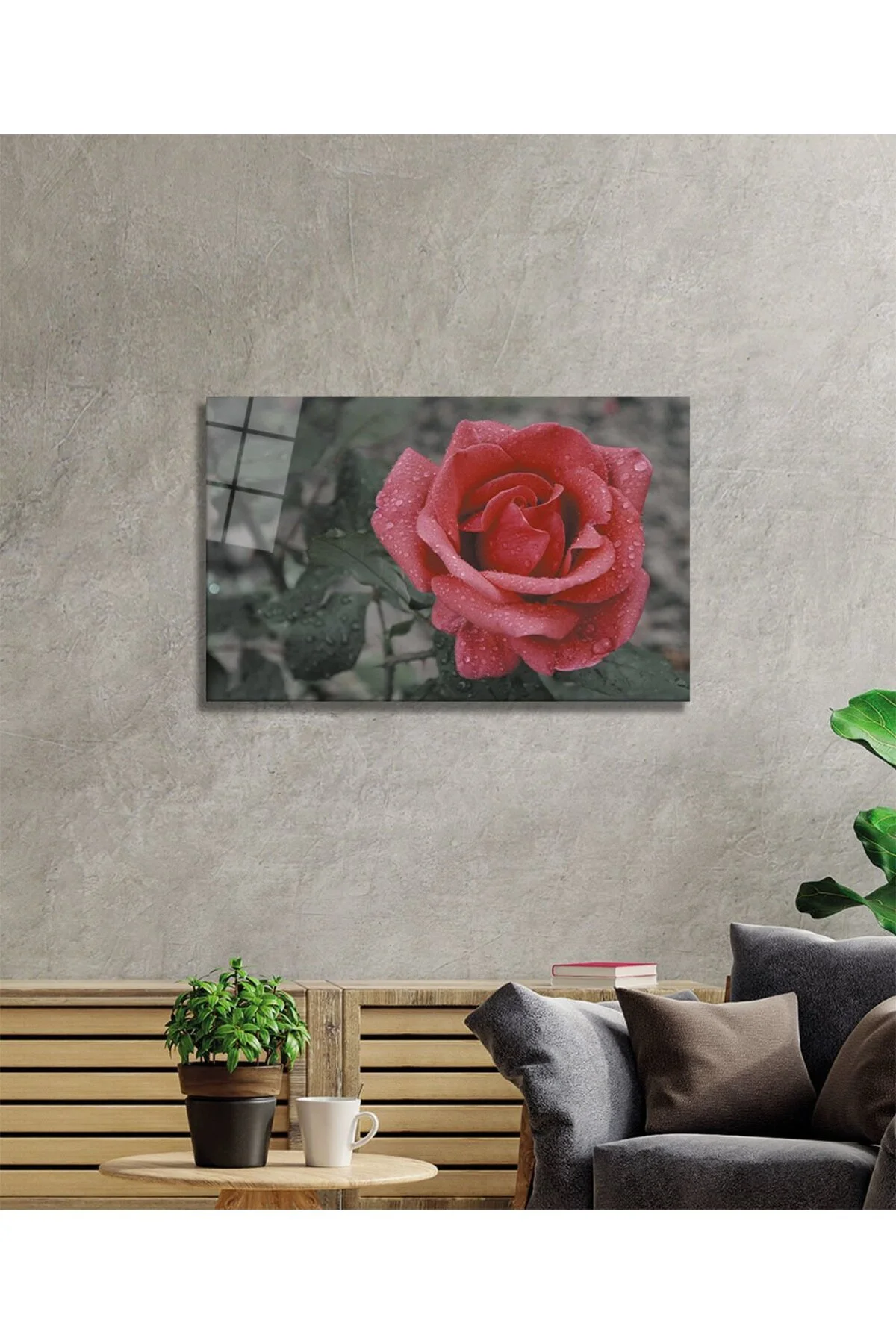 Gül 1 Cam Tablo - bestdecor Görsel 2