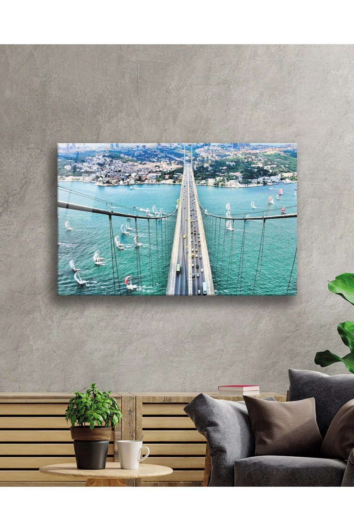 İstanbul Boğazı Manzara 4mm Dayanıklı Cam Tablo Temperli Cam - bestdecor Görsel 2