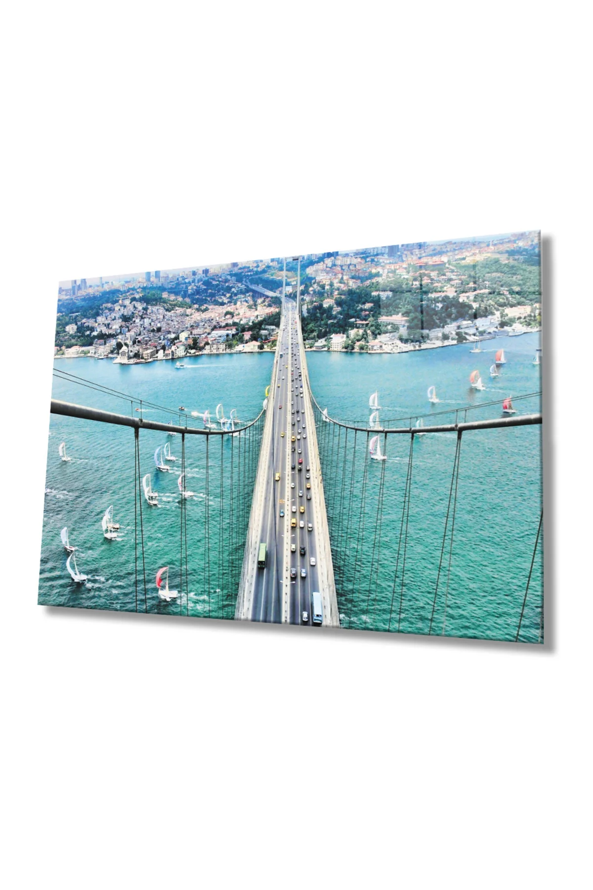 İstanbul Boğazı Manzara 4mm Dayanıklı Cam Tablo Temperli Cam
