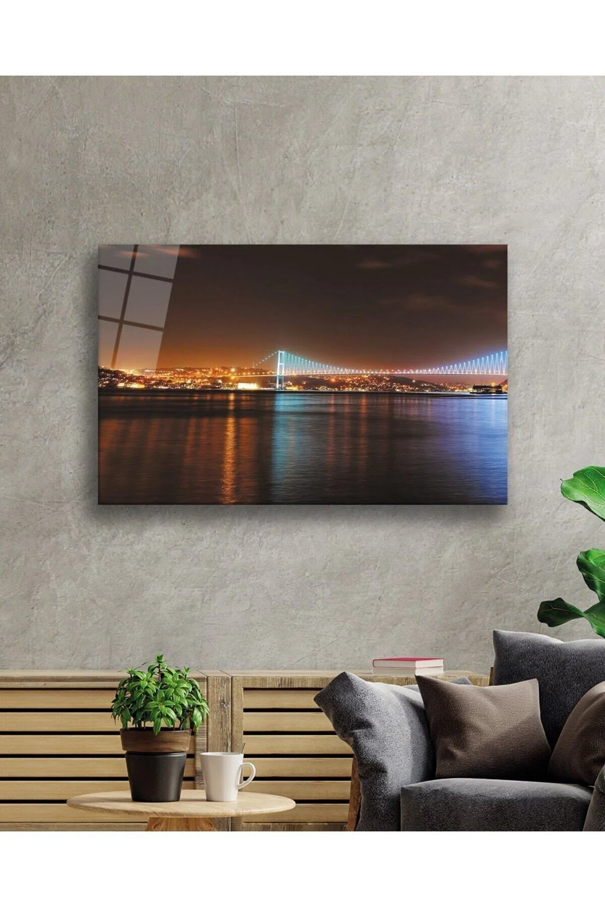 İstanbul Boğazı Manzara 4mm Dayanıklı Cam Tablo Temperli Cam - TRYNMAKE Görsel 2