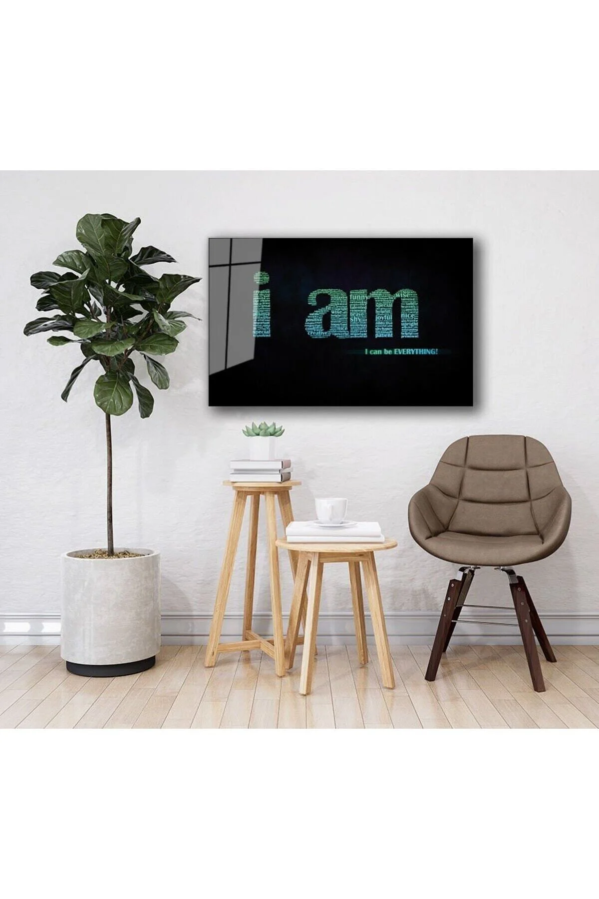 Özgüven Motivasyon Cam Tablo, Ev ve Ofis Duvar Dekoru, Hediyelik Büyük Temperli 4 mm Cam Tablo - TRYNMAKE Görsel 2