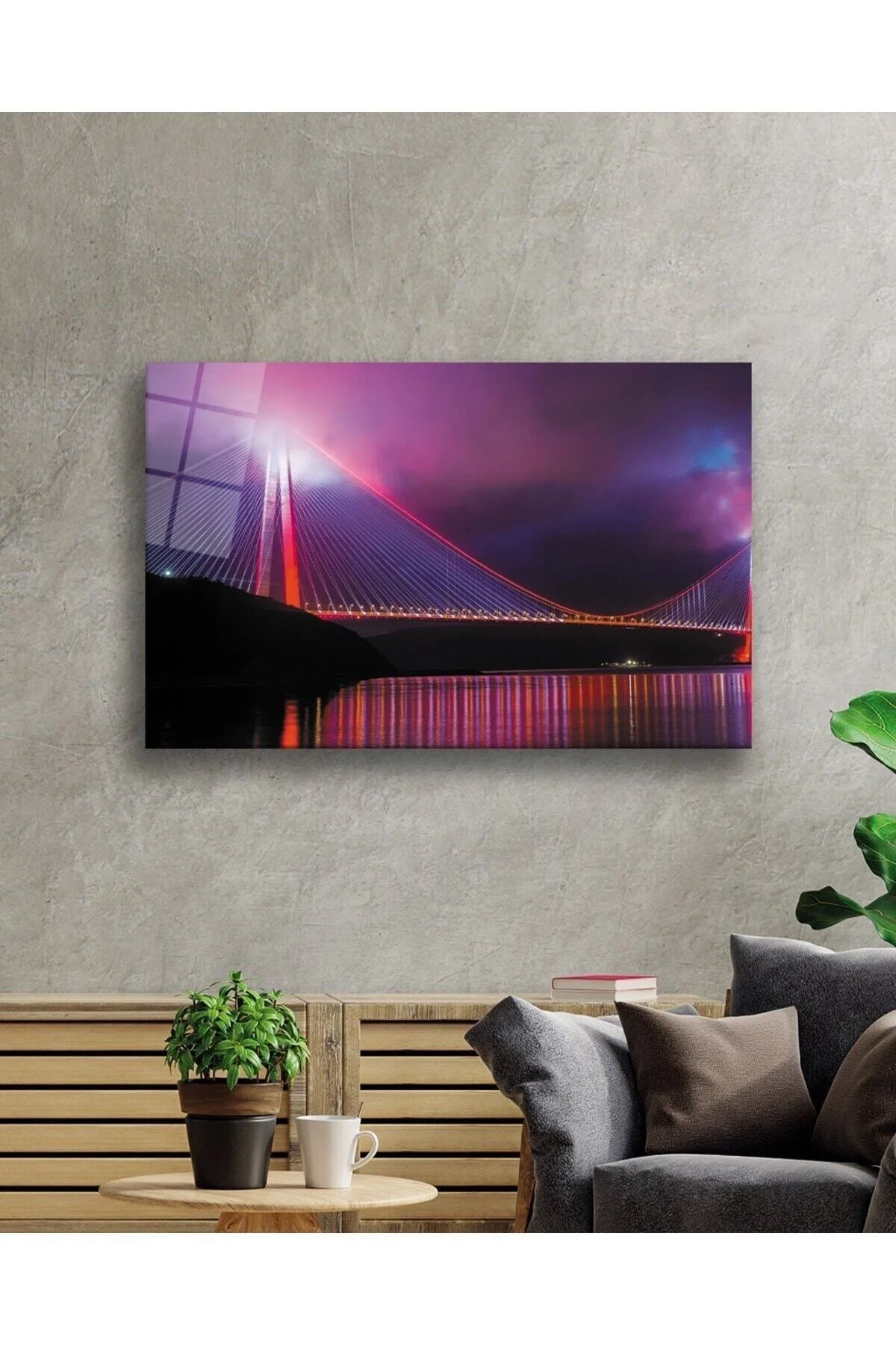 İstanbul Boğazı Manzara 4mm Dayanıklı Cam Tablo Temperli Cam - TRYNMAKE Görsel 2