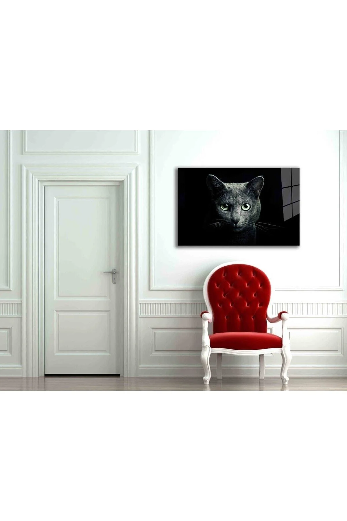 Kedi 8 Hayvan Cam Tablo - TRYNMAKE Görsel 2