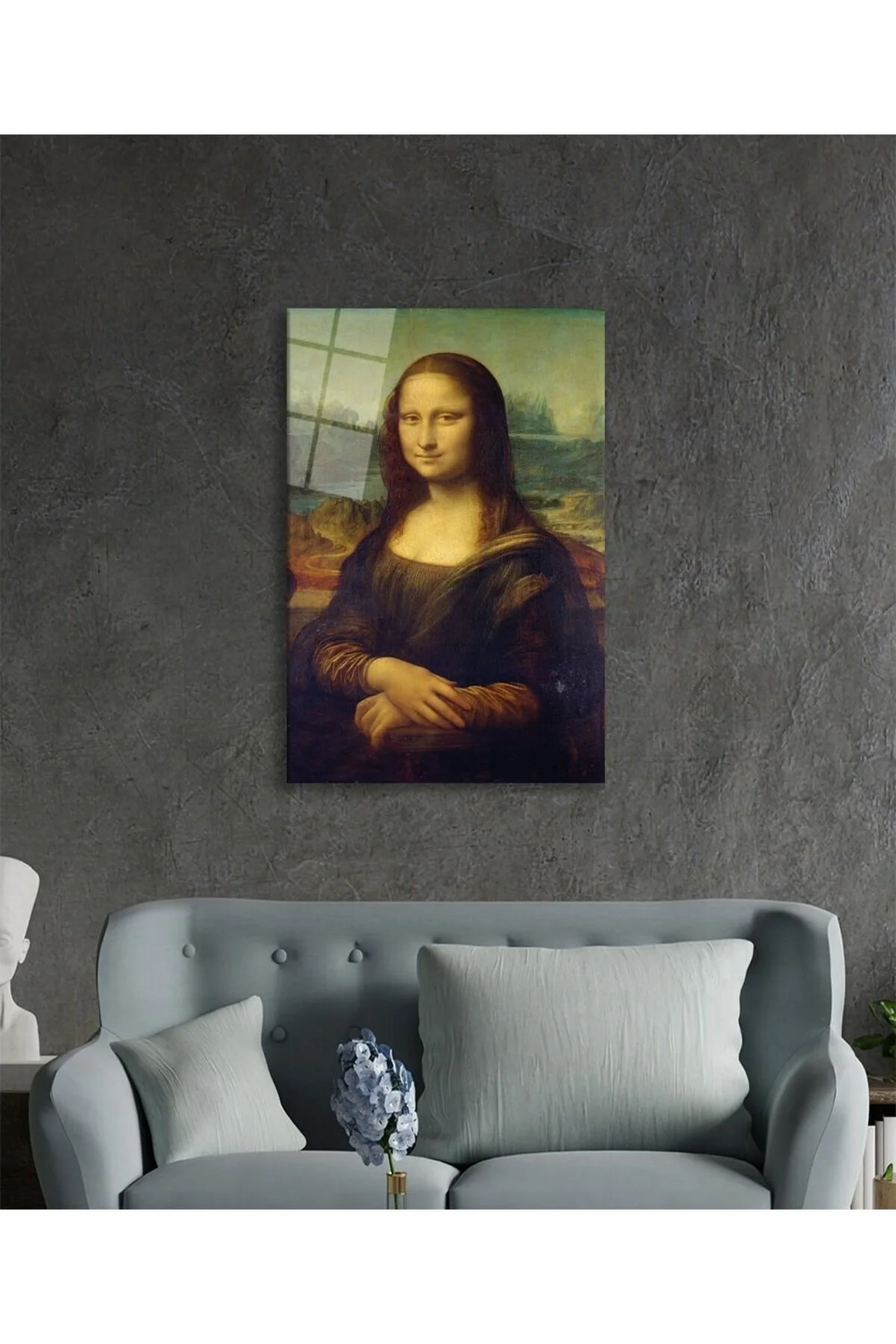 Mona Lisa Portresi Sanat Cam Tablo, Ev ve Ofis Duvar Dekoru, Hediyelik Büyük Temperli 4 mm Cam Tablo - BYCAGRİ Görsel 3