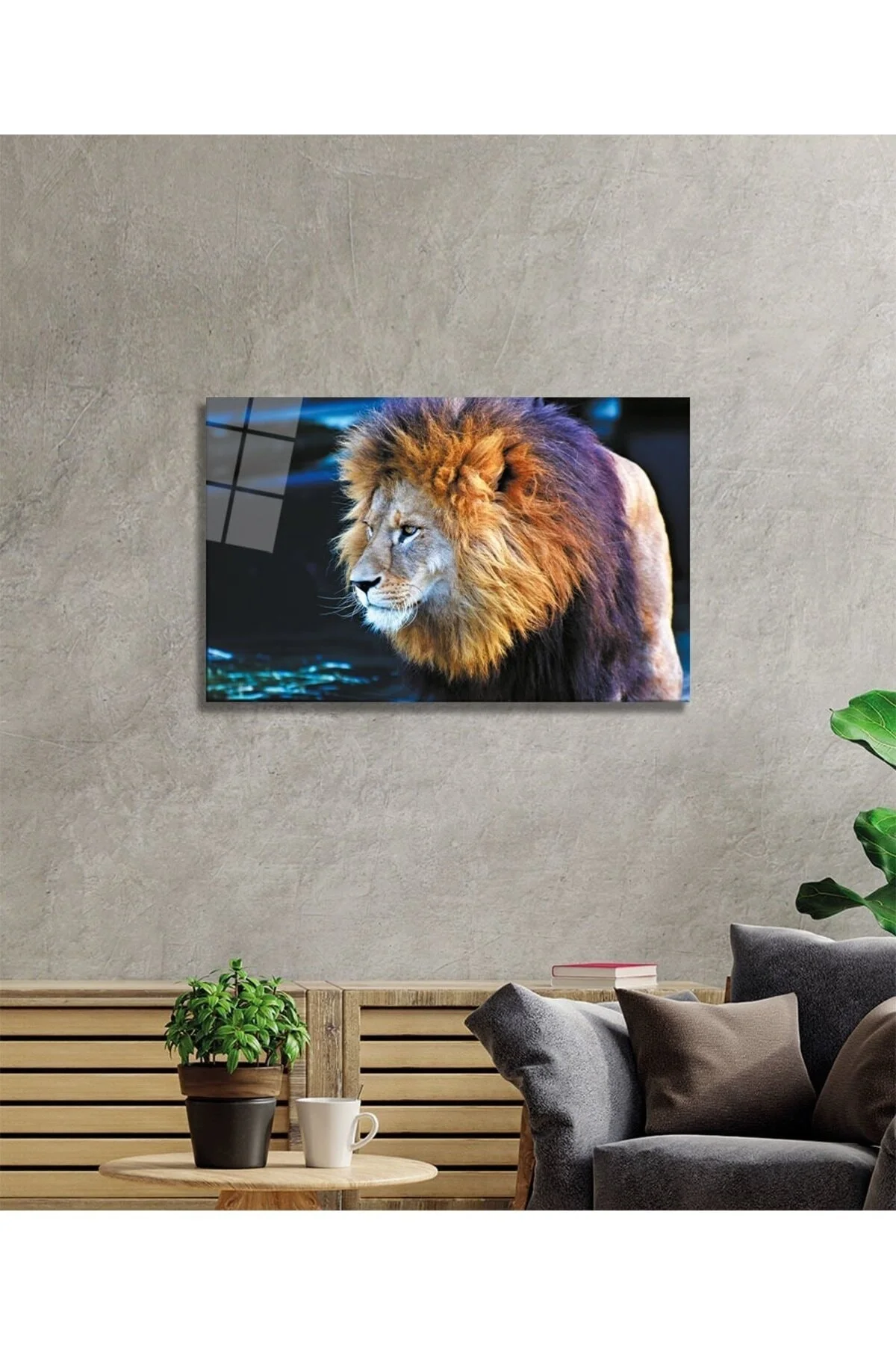 Aslan 2 Cam Tablo - BYCAGRİ Görsel 2