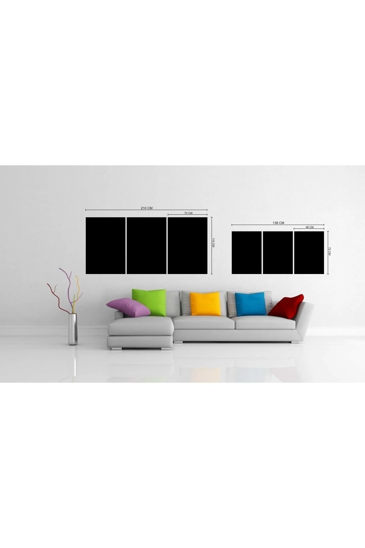 Aslan,kaplan,jaguar 3 Lü Set (toplam Ölçü 210x110 Cm) Cam Tablo 36 X 22 - RİMA HOME Görsel 3