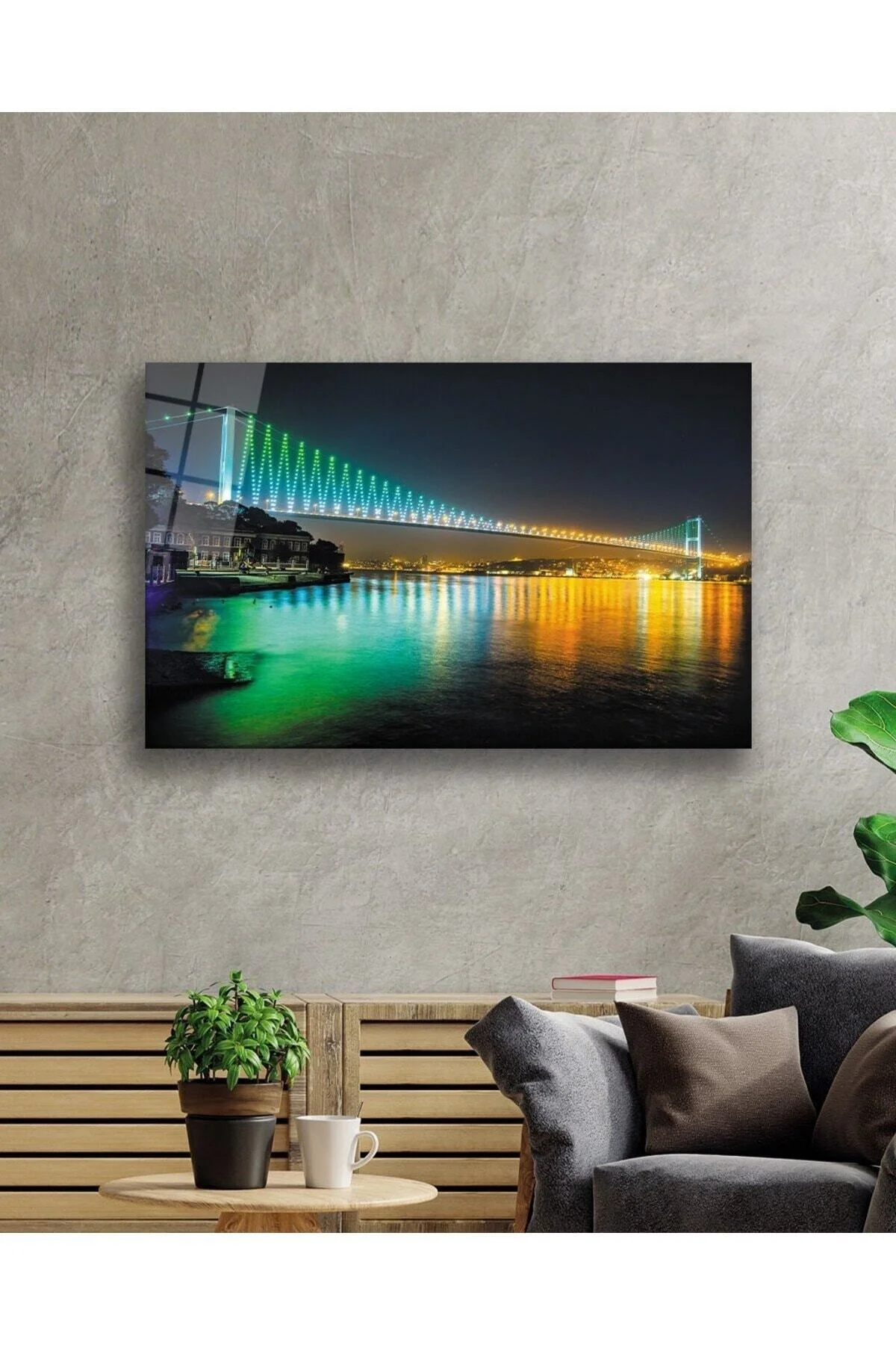 İstanbul Boğazı Manzara 4mm Dayanıklı Cam Tablo Temperli Cam - RİMA HOME Görsel 2