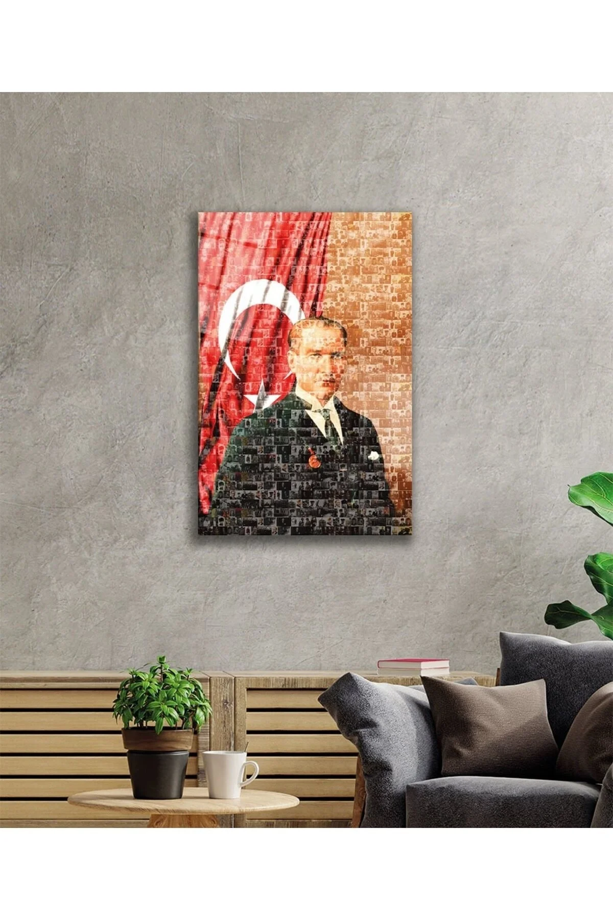 Atatürk Cam Tablo 4 mm Dayanıklı Temperli Cam - Satanmağaza Görsel 2