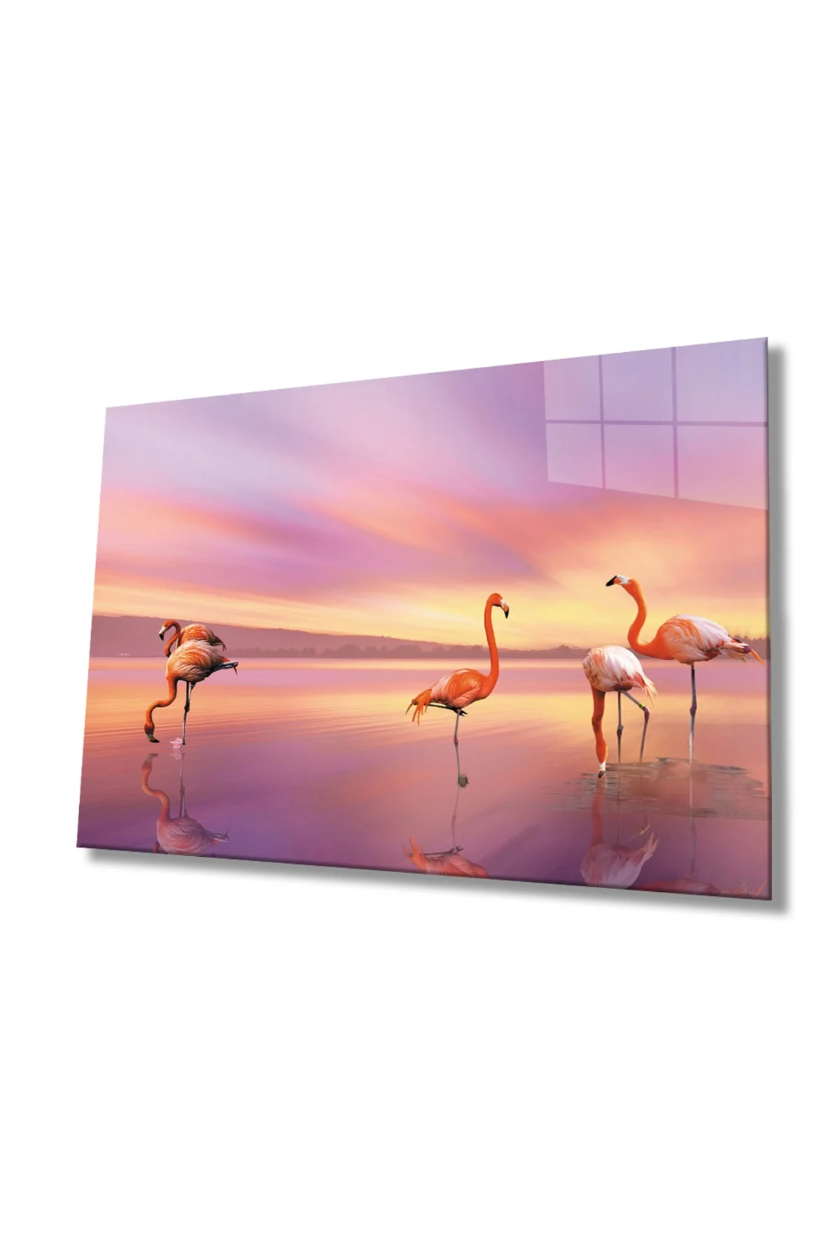 Flamingo Hayvan Cam Tablo 4mm Dayanıklı Temperli Cam - TanerArt Görsel 2