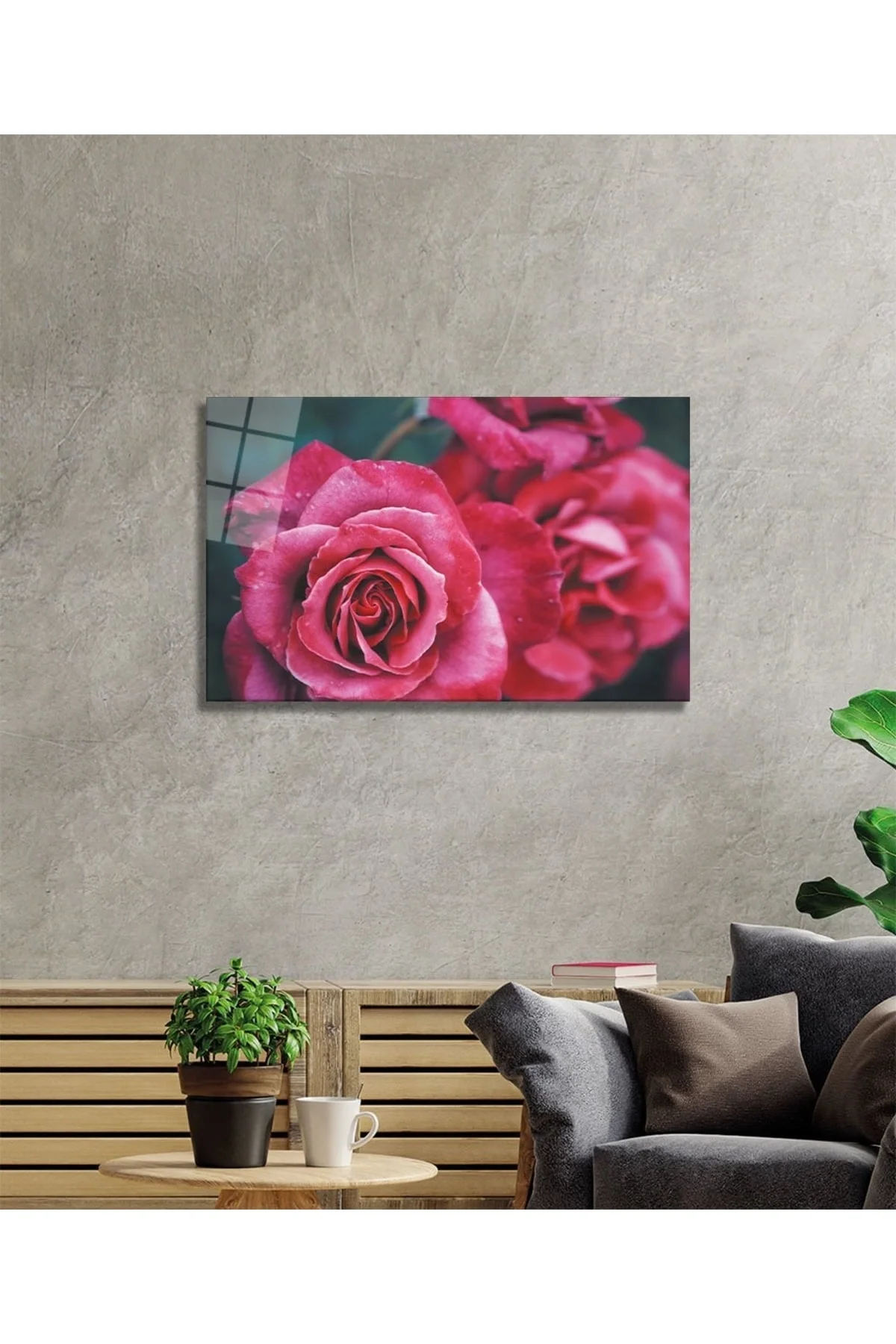 Rose 1 Cam Tablo - TanerArt Görsel 2