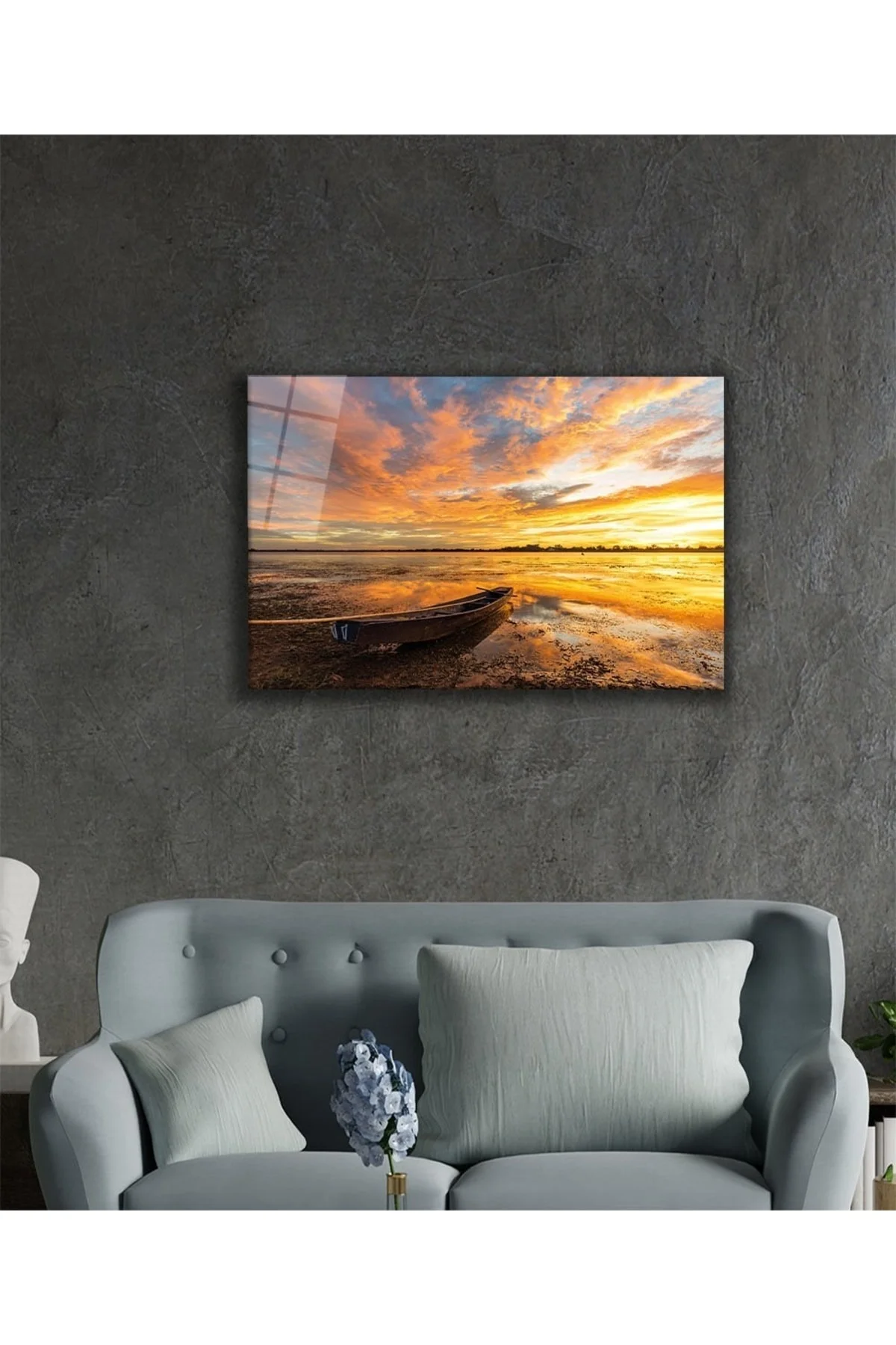 Günbatımı Deniz 4mm Dayanıklı Cam Tablo Temperli Cam - Blissburry Görsel 2