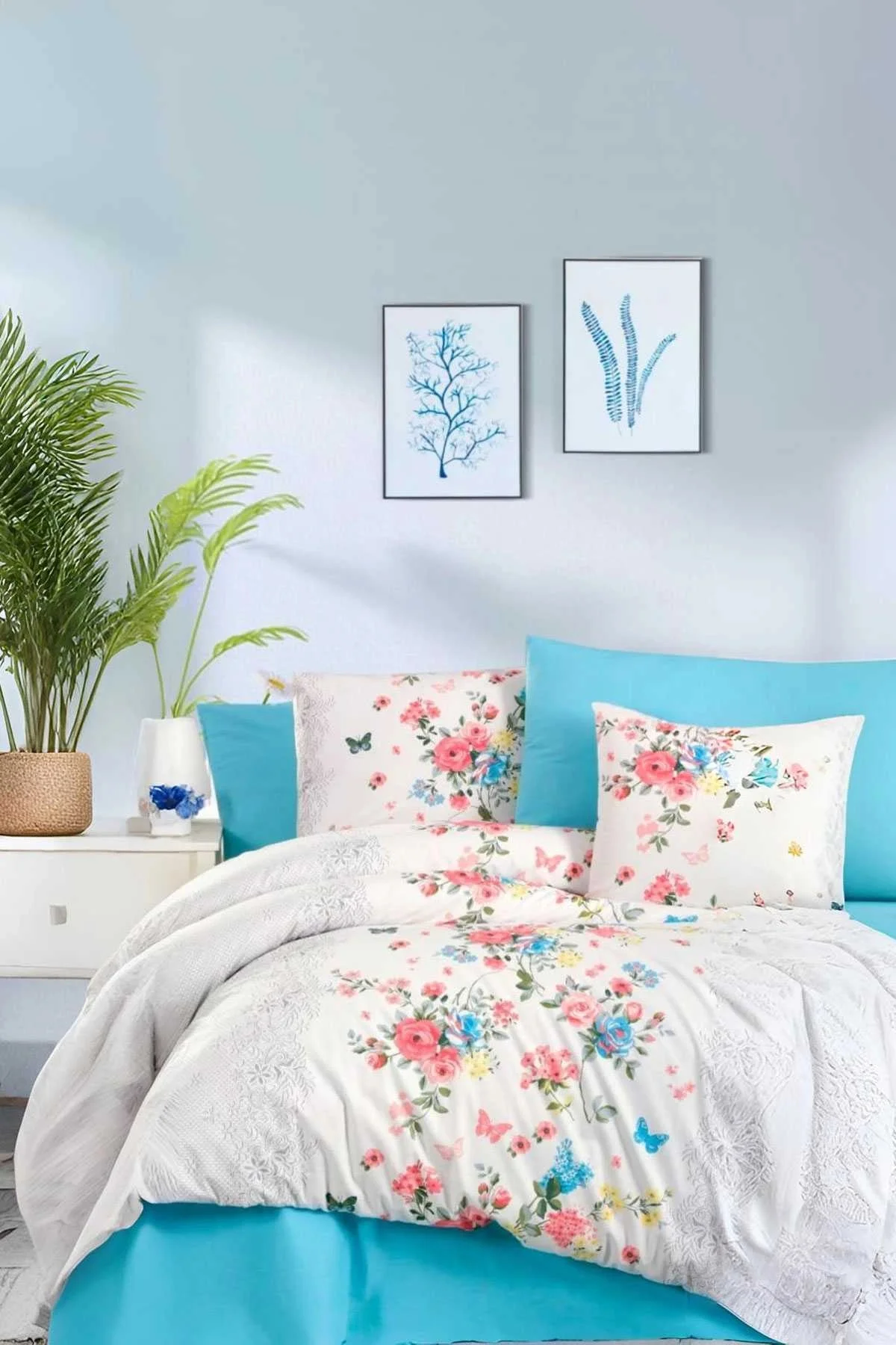 Çift Kişilik Ranforce Nevresim Takımı %100 Pamuklu Butterfly - Mira Home Görsel 2