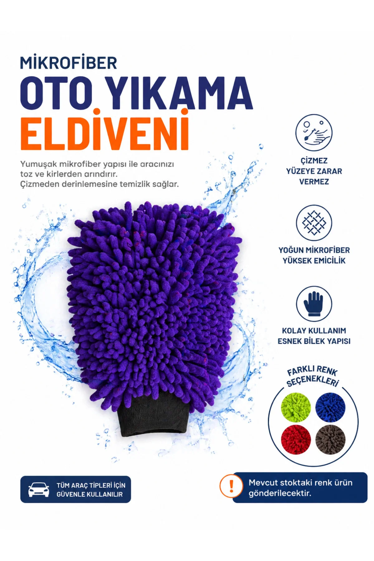 3’lü Profesyonel Oto Temizlik Seti Mikrofiber Eldiven + Güderi Bez + Tank Oto Bezi - Muggio Görsel 5
