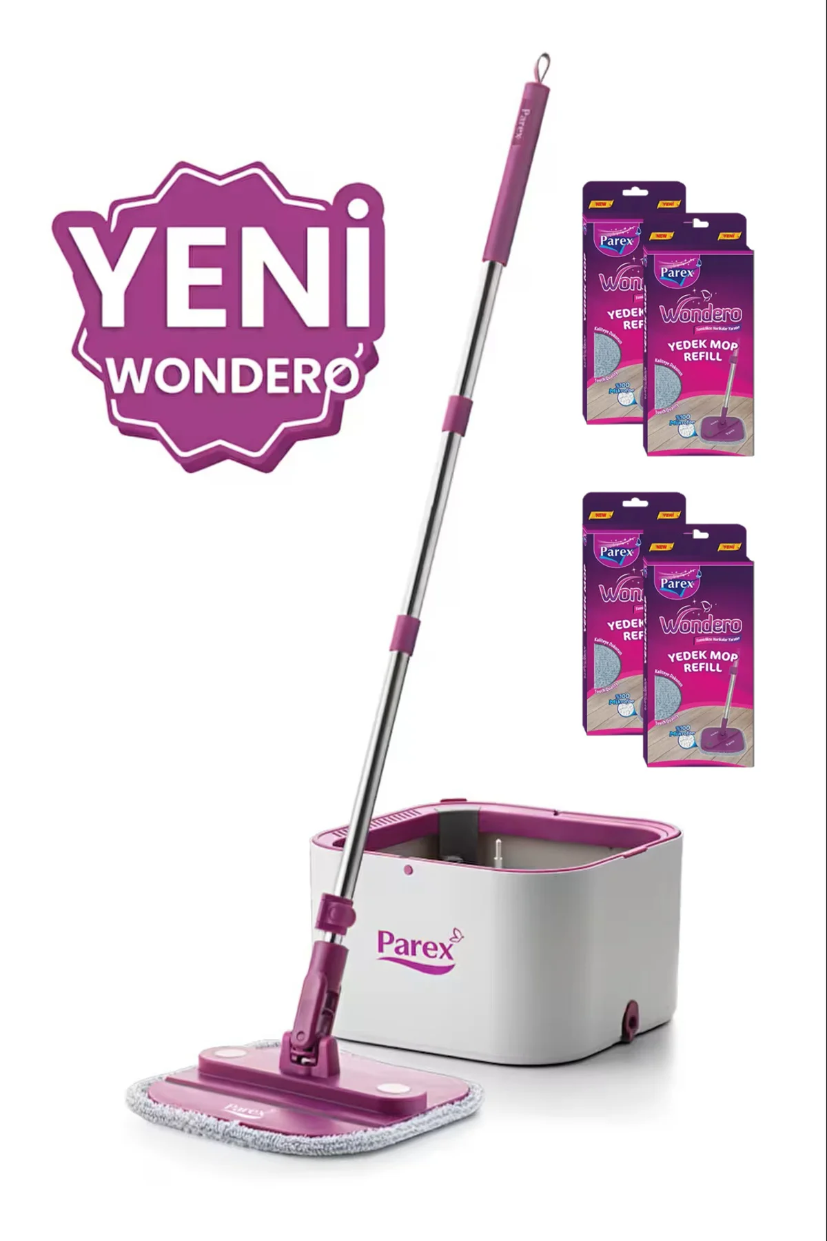 Yeni Wondero Otomatik Temizlik Seti - 4 Adet Yedek Mop