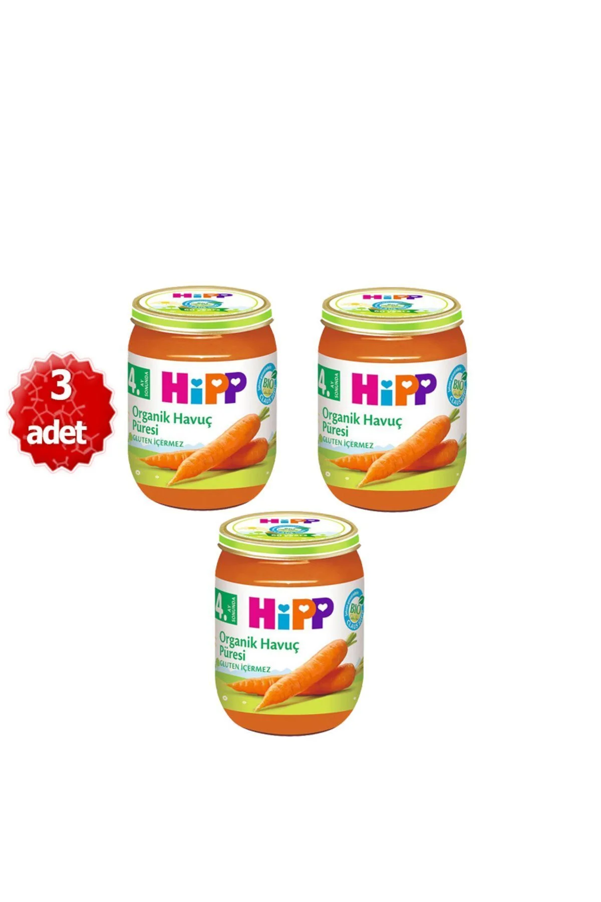 Organik x 3 Adet Havuç Püresi 125gr