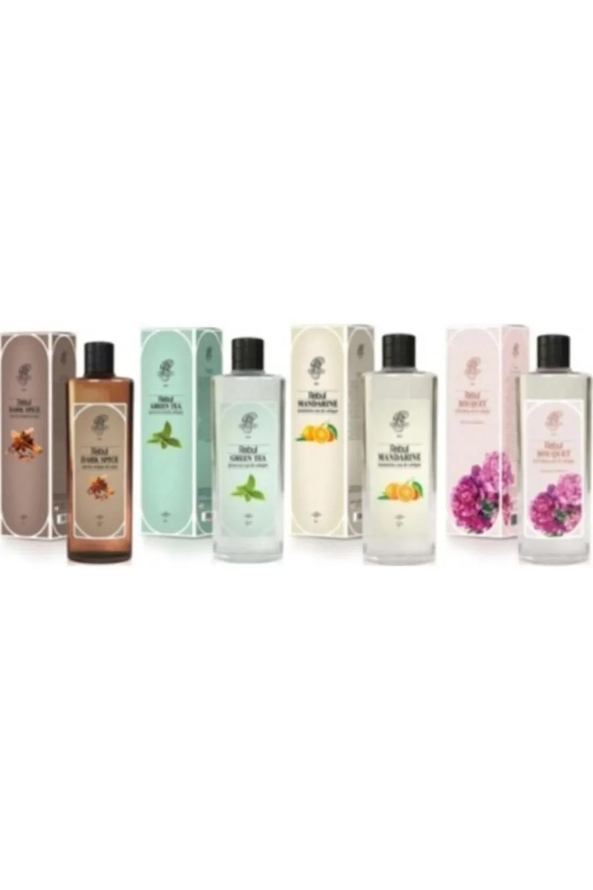 250 ml Cam Şişe Kolonya Seti – Dark Spice, Green Tea, Mandarine, Bouquet - Rebul Görsel 2