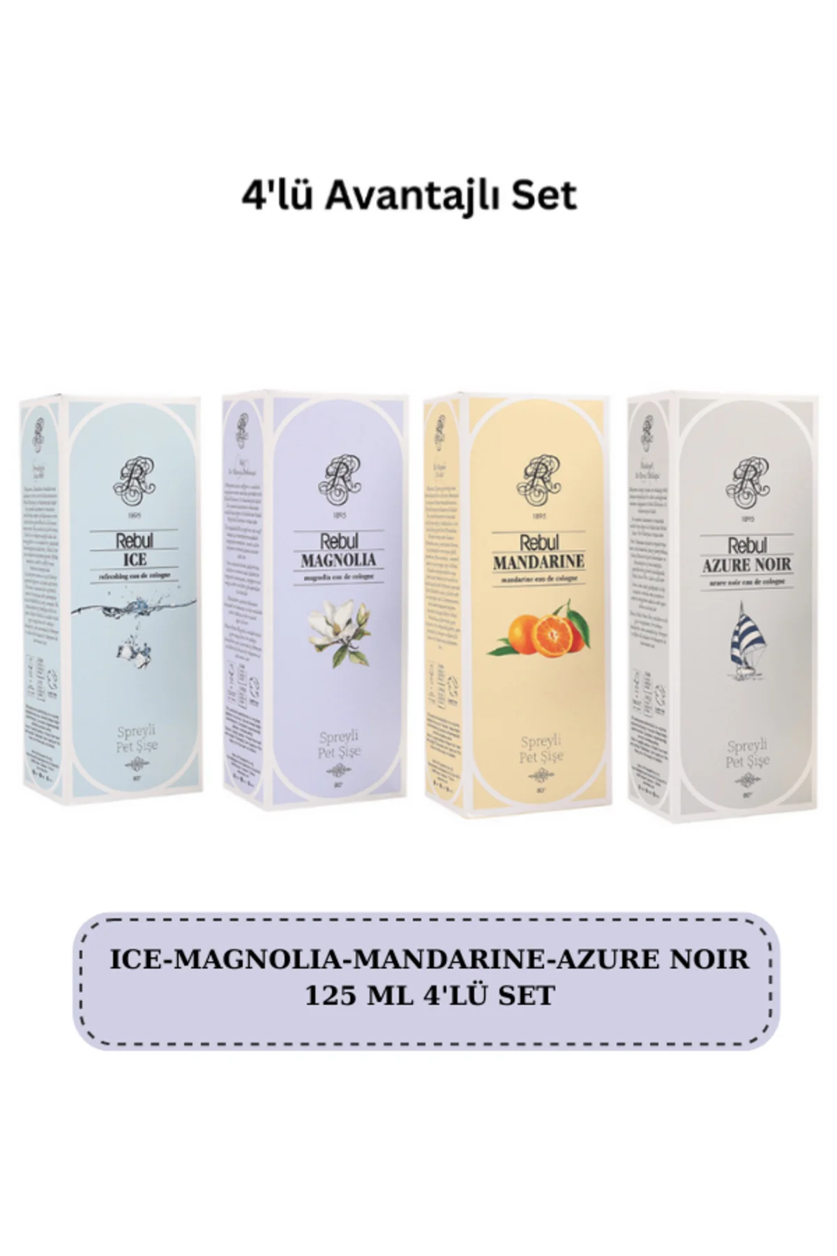 125 ml Spray Kolonya Seti Ice Mandarine Magnolia Azure Noir 4’lü