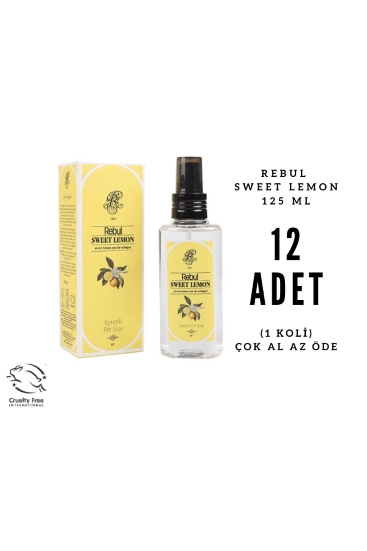 Sweet Lemon - Tatlı Limon Edc 125ml Sprey Pet Şişeli Kolonya 12 Adet (1 Koli)