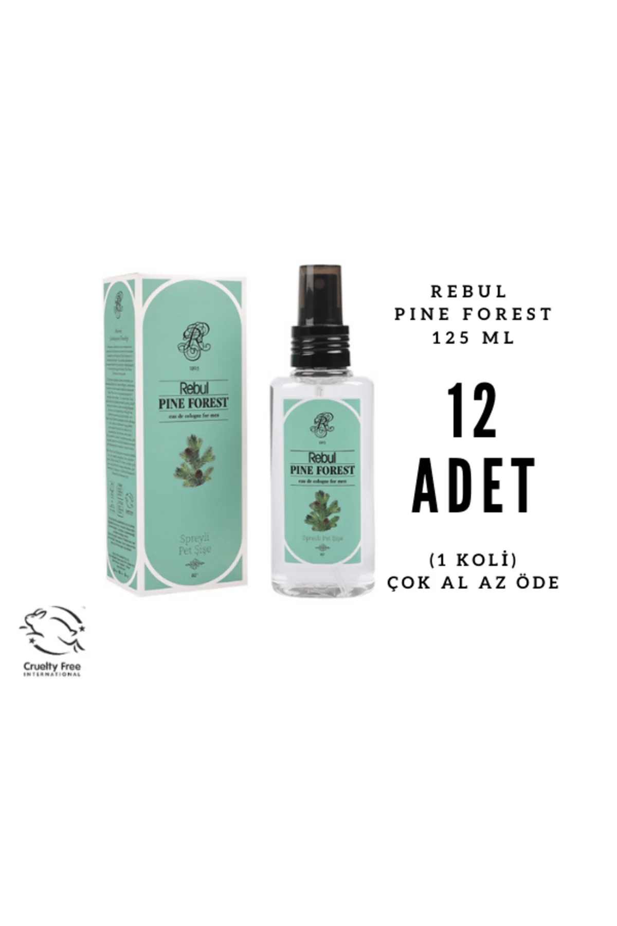 Pine Forest - Çam Ormanı Edc 125ml Sprey Pet Şişeli Kolonya 12 Adet (1 Koli)