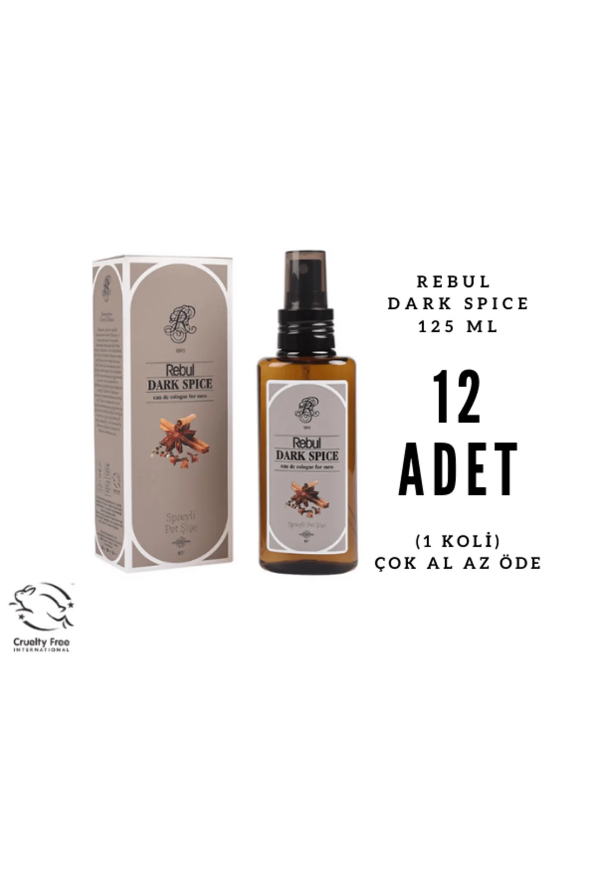 Dark Spice Edc 125ml Sprey Pet Şişeli Kolonya 12 Adet (1 Koli)